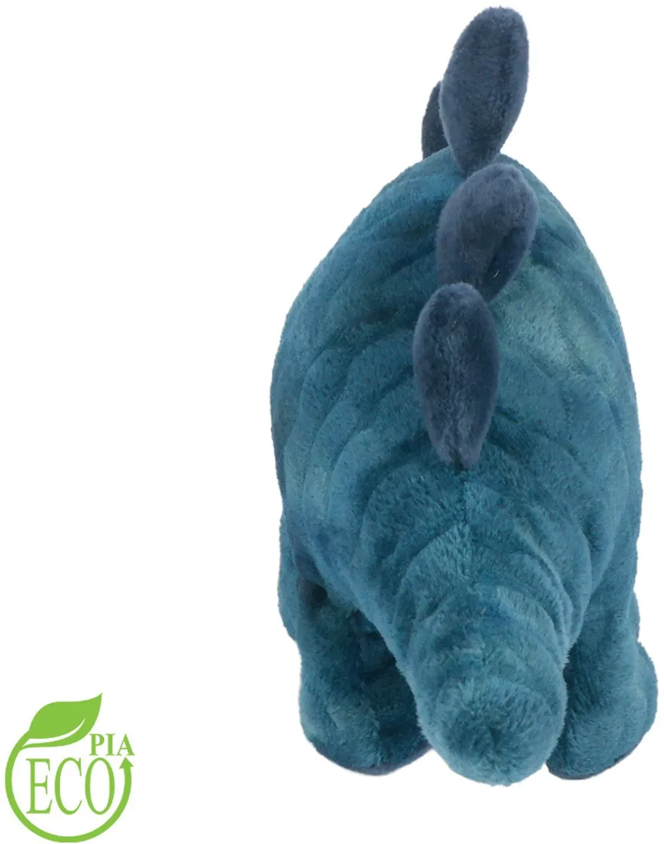 PIA Soft Toys Pluche Stegosaurus Eco Knuffel - 30 cm - Blauw