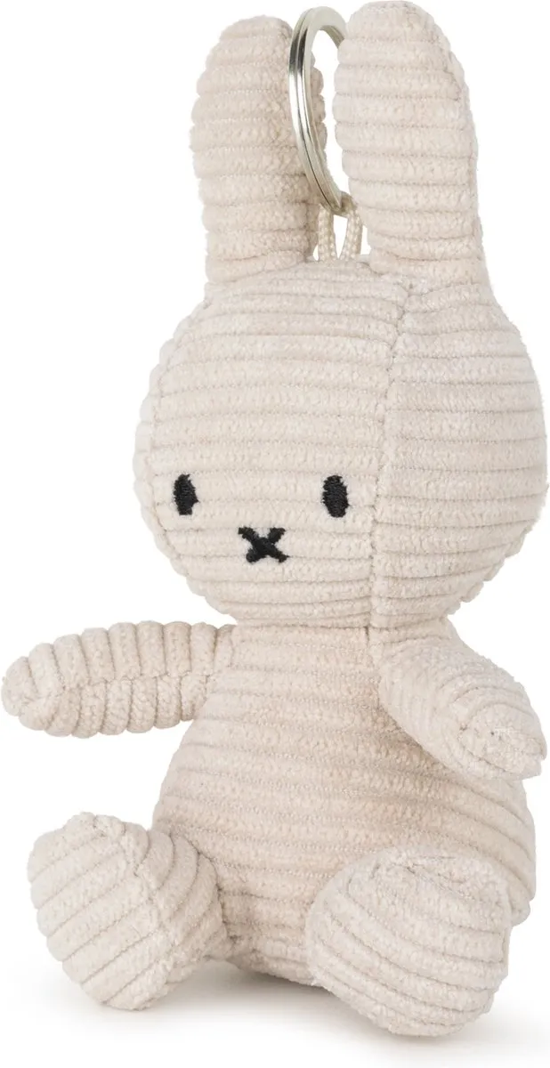 Bon Ton Toys Nijntje Keychain Eco Corduroy - 10cm - Lichtgrijs