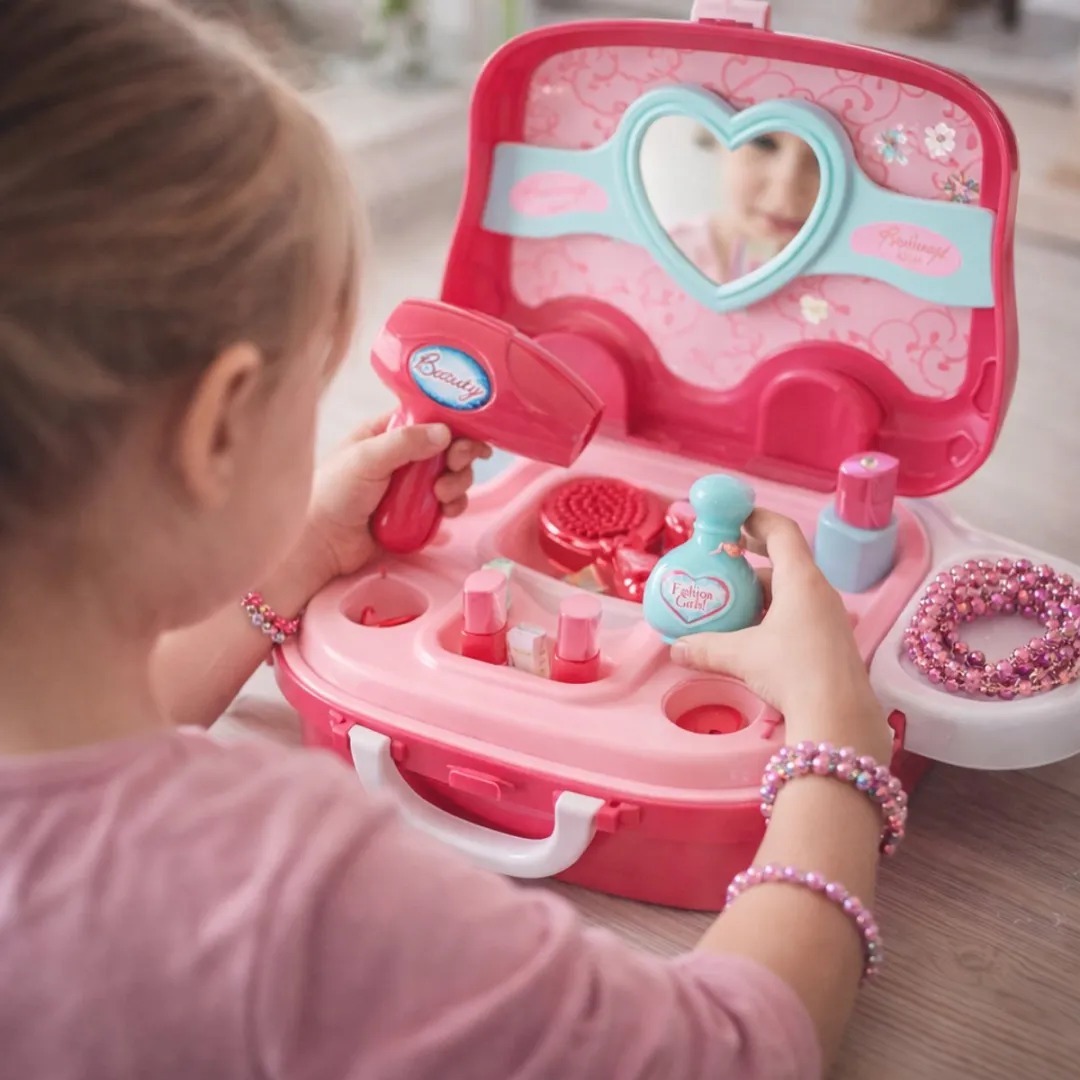 Eddy Toys Beautycase Prinsessen 19-delig - 25cm - Roze
