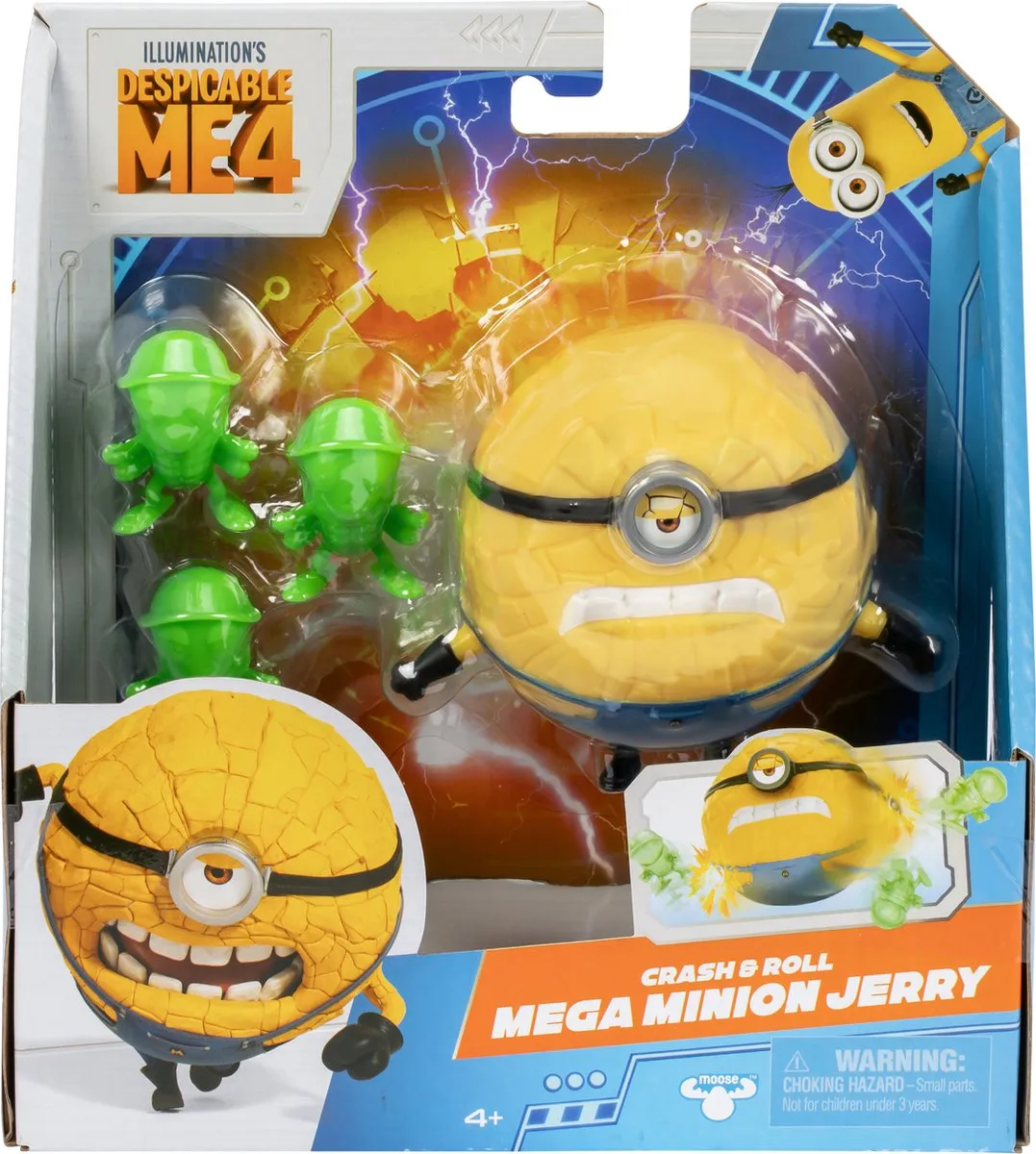 Moose Toys Despicable Me 4 Crash & Rol Mega Minion Jerry Actiefiguur - Geel/groen