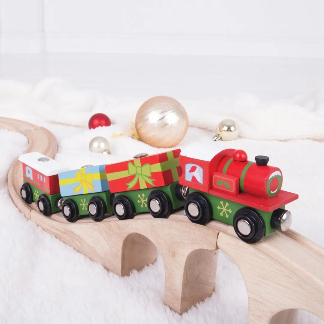BIGJIGS Houten Kerst Trein BJT467 - Multi