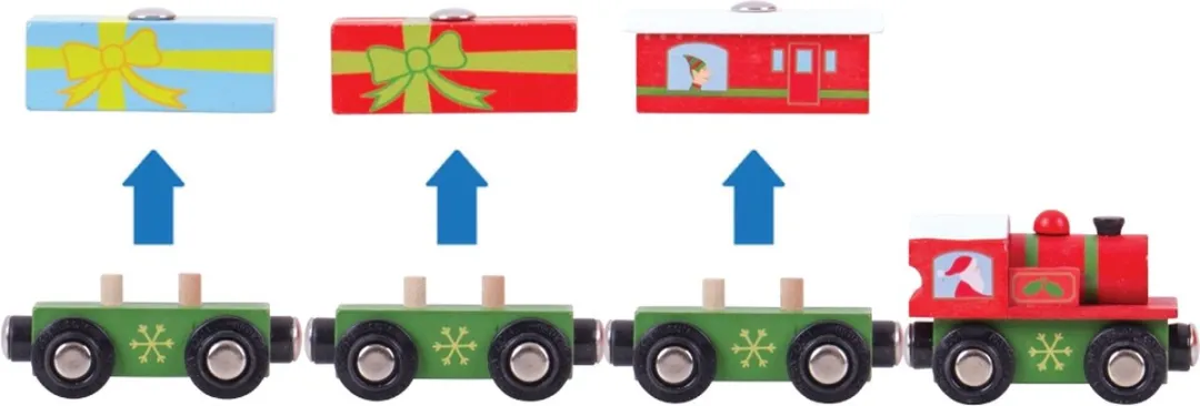 BIGJIGS Houten Kerst Trein BJT467 - Multi