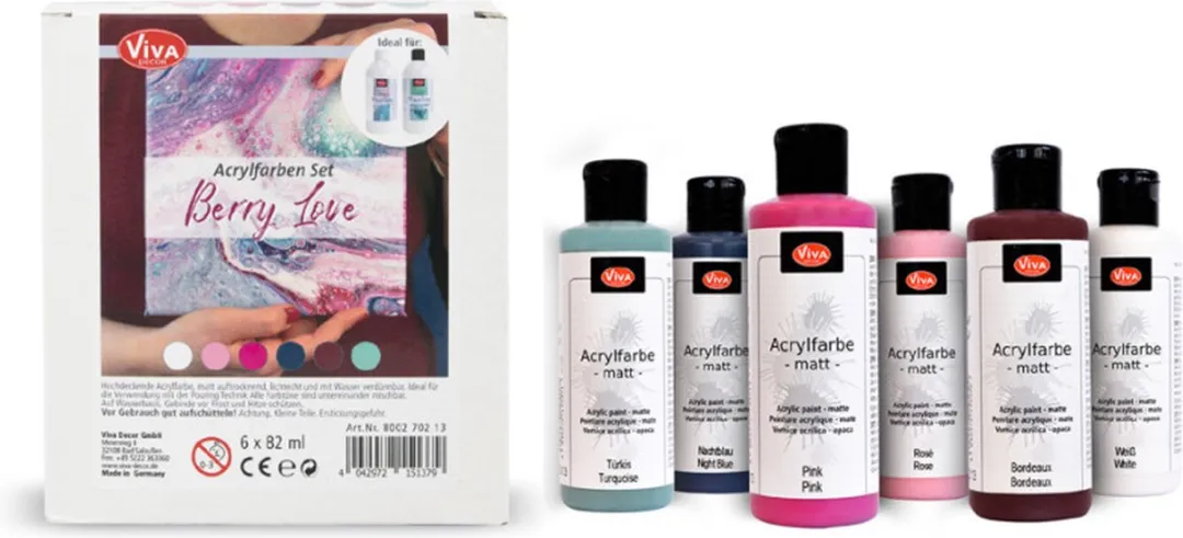 Viva Decor Berry Love Acrylverfset 6x82ml