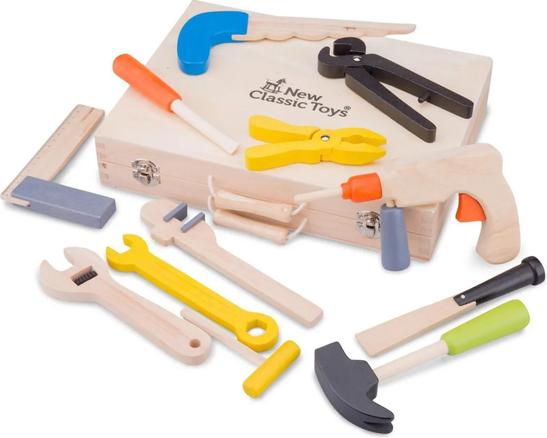 New Classic Toys Houten Speelgoedgereedschapskoffer 12-delig