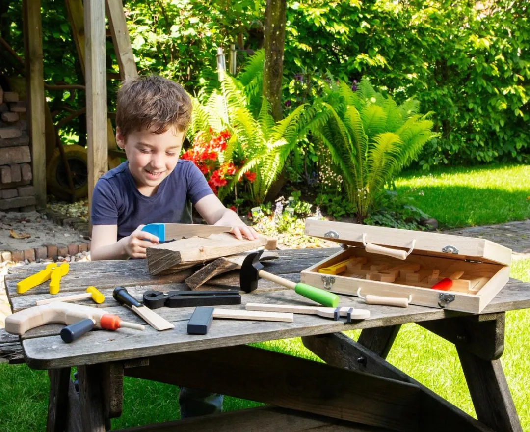 New Classic Toys Houten Speelgoedgereedschapskoffer 12-delig