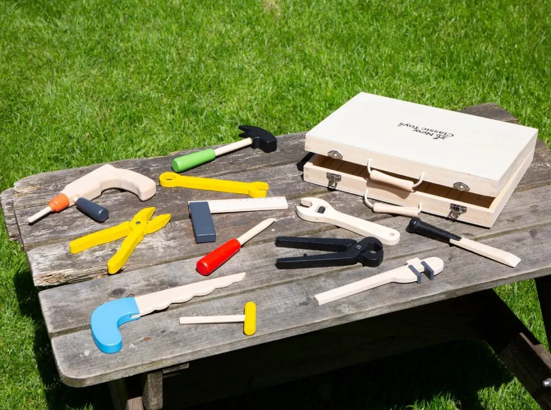 New Classic Toys Houten Speelgoedgereedschapskoffer 12-delig