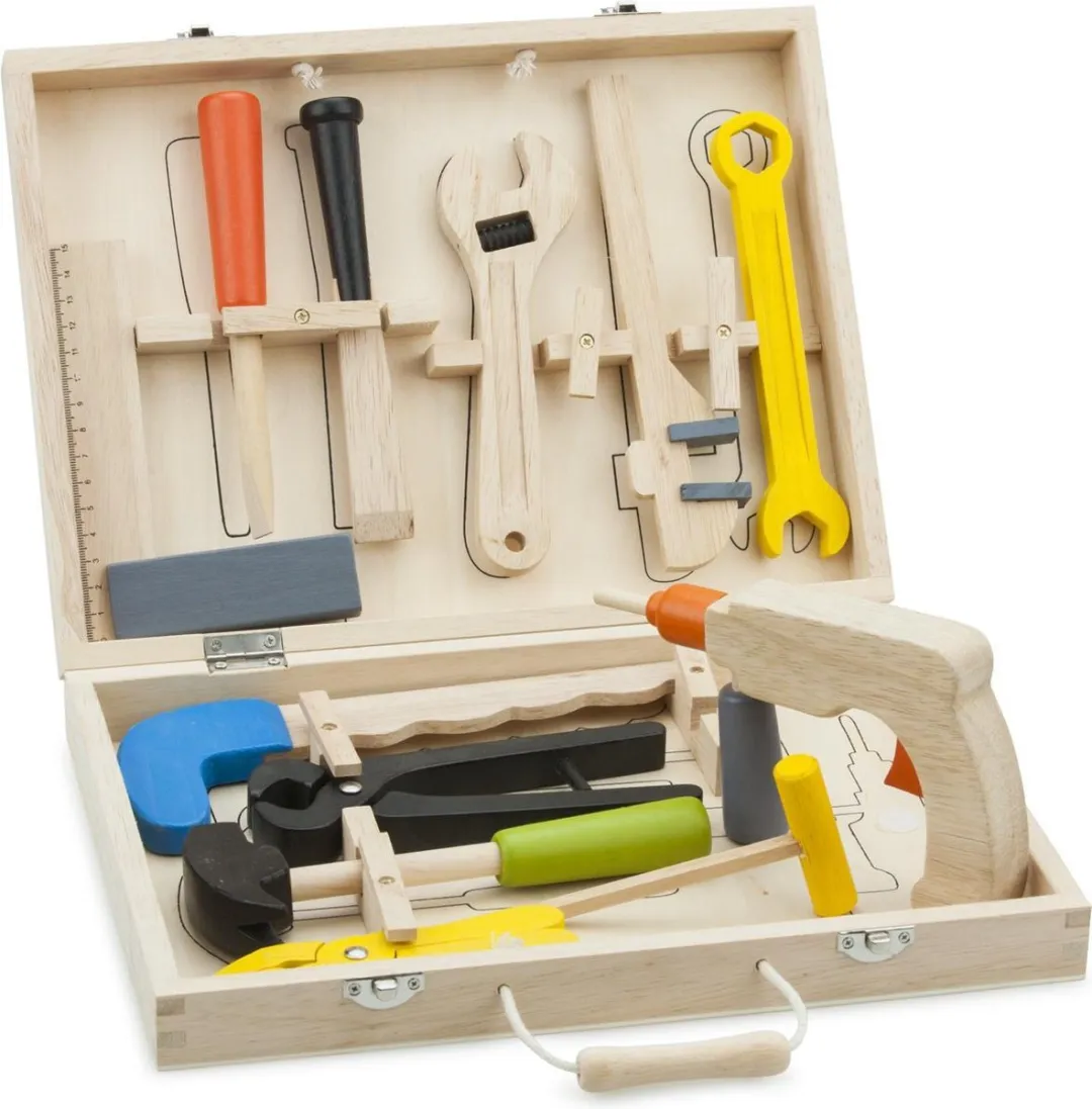 New Classic Toys Houten Speelgoedgereedschapskoffer 12-delig