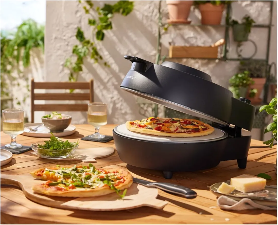 Silvercrest Kitchen Tools Pizzaoven 1200W - Ø30cm - Zwart