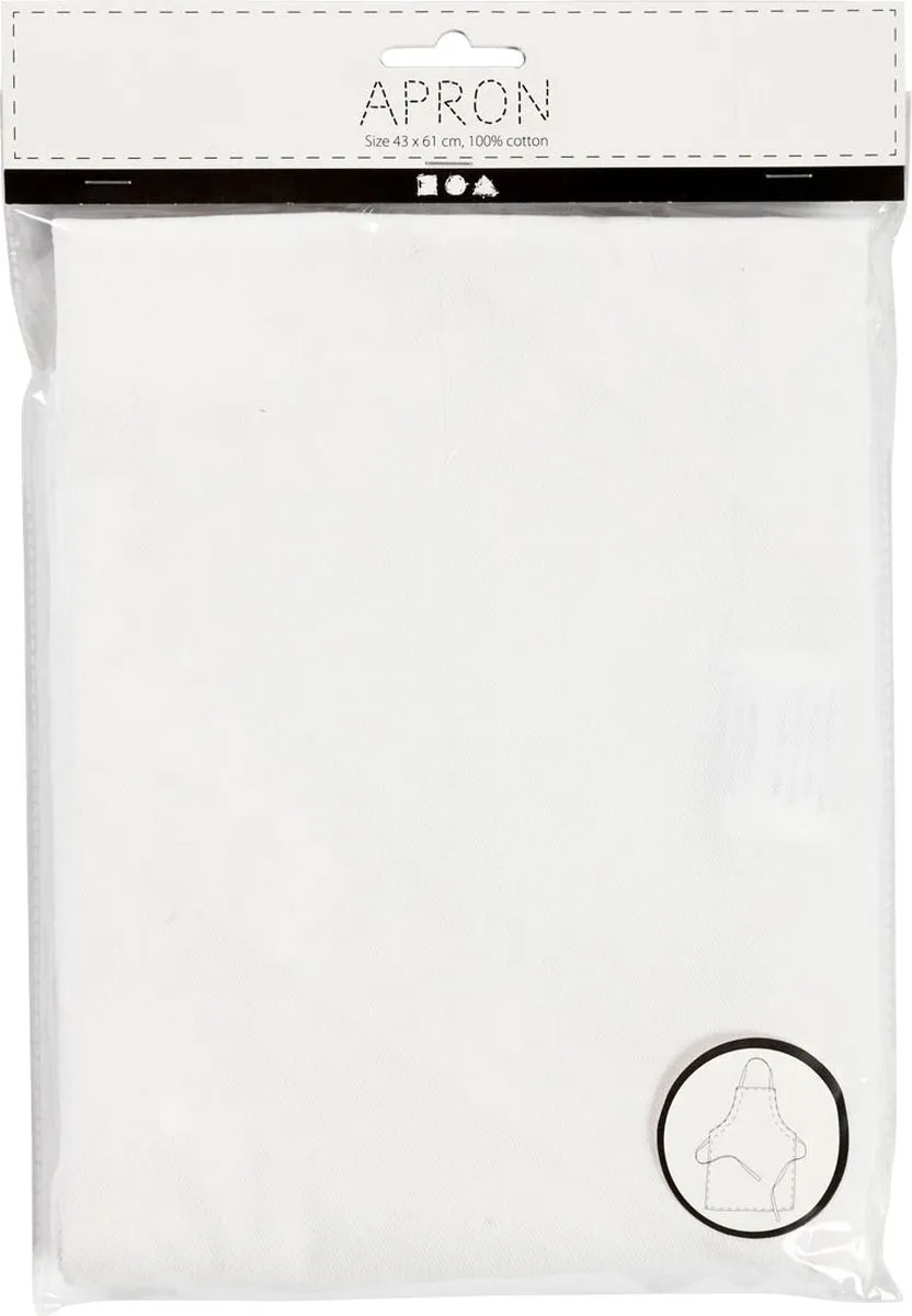 Creativ Company Creotime Kinderschort 43x61cm - 4-6 Jaar - Wit