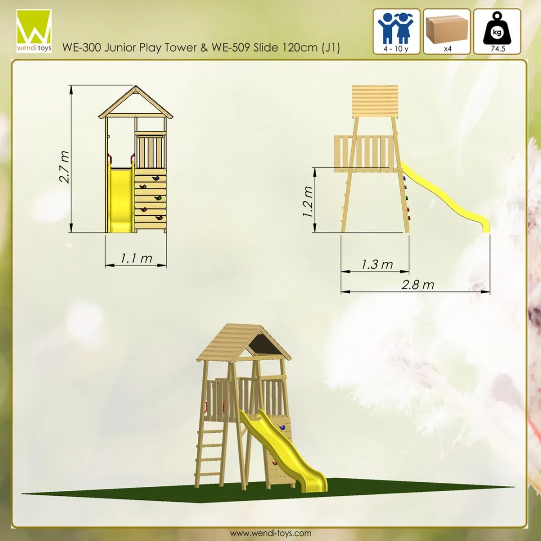 Wendi Toys WTJ1 Houten Speeltoren Falcon - Naturel