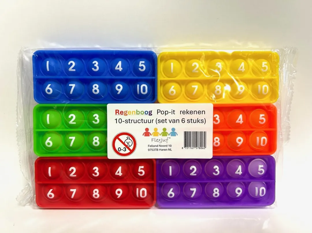 Learning Resources Regenboog Pop-it Reken Speelgoed - Set van 6