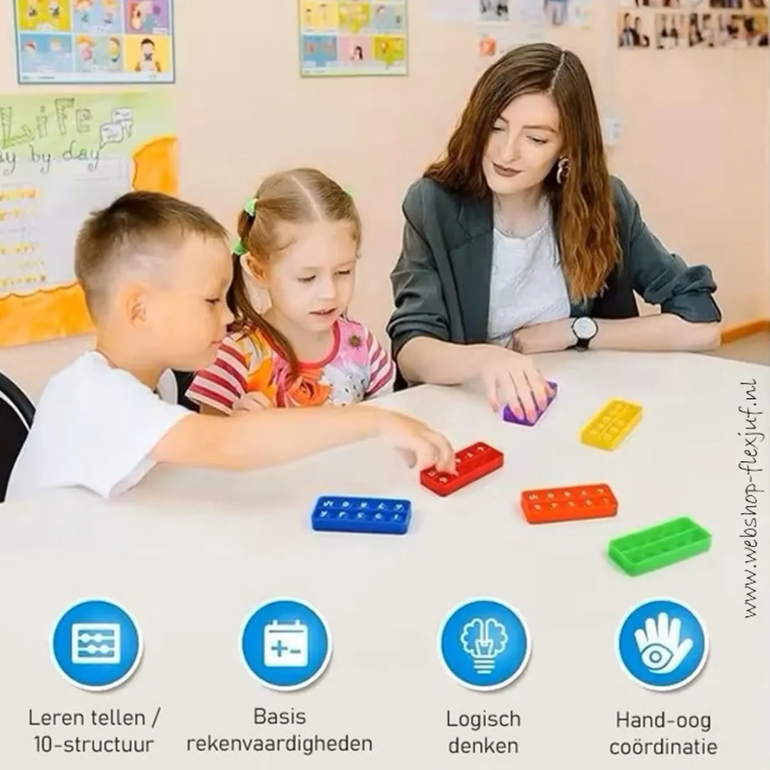 Learning Resources Regenboog Pop-it Reken Speelgoed - Set van 6