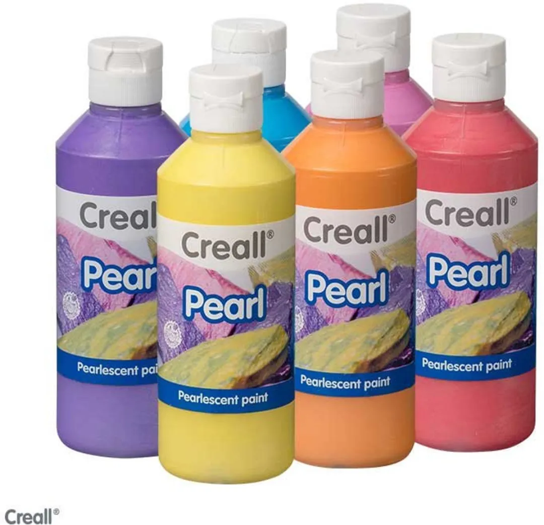 Creall Pearl Verf Assorti - 6x250ml - Roze/Blauw/Geel/Paars/Rood/Geel - afbeelding 6 van 6