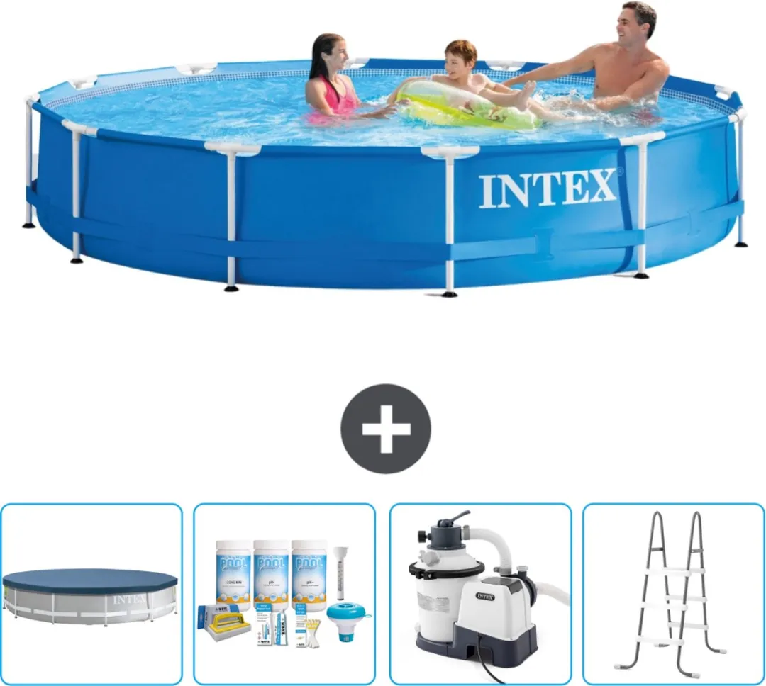 Intex 28210NP-Blauw Rond Frame Zwembad 366x76cm
