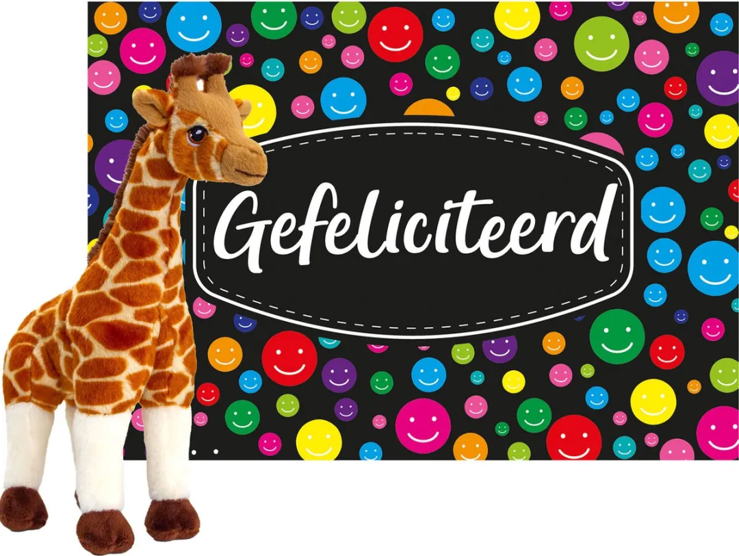 Keel Toys Gefeliciteerd Giraffe Knuffel 30cm