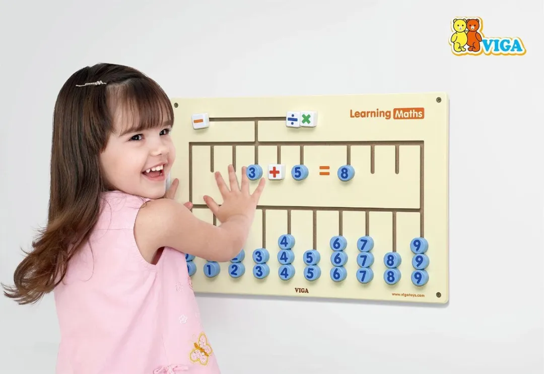 Viga Toys Wand-Muurspel Leren Rekenen 50675 - Multicolor