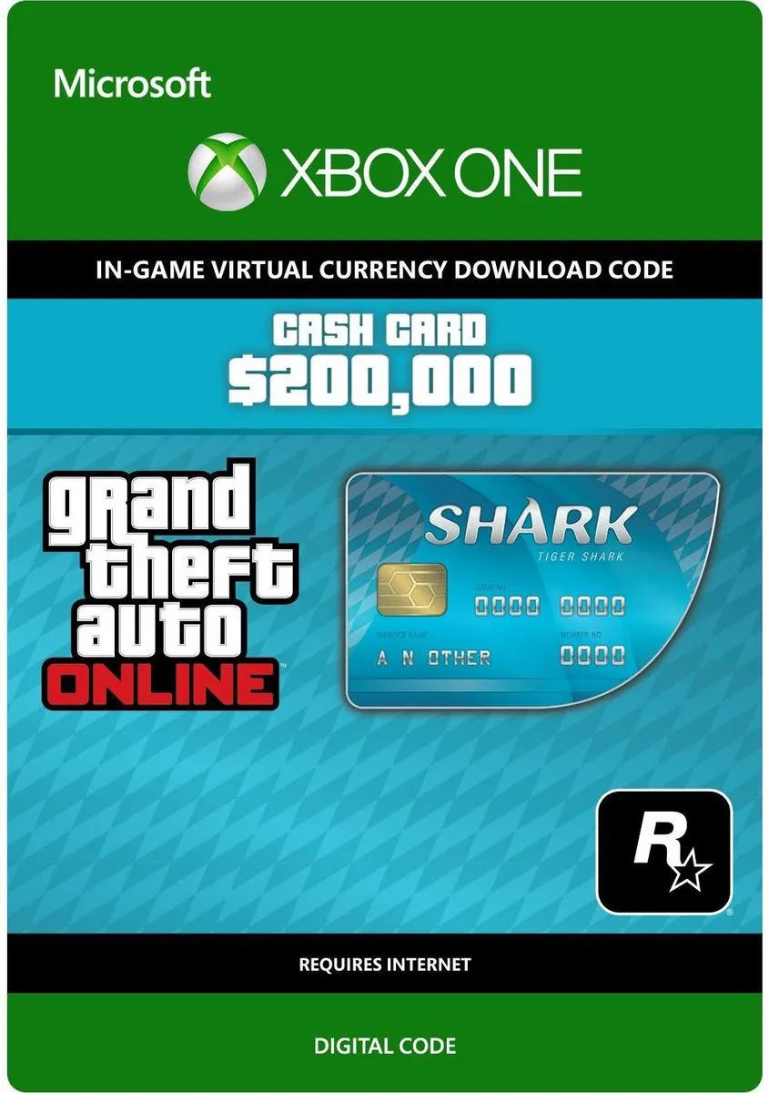 Rockstar Grand Theft Auto V Tiger Shark Cash Card 200.000