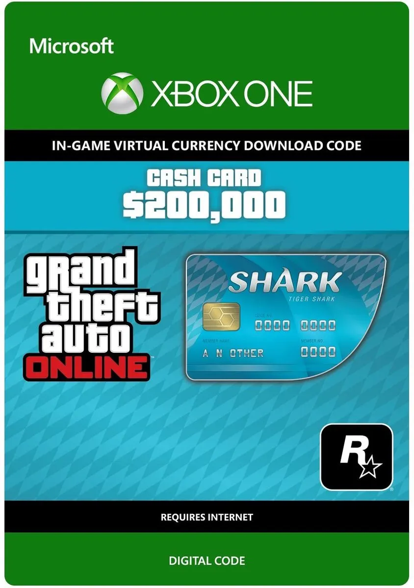 Rockstar Grand Theft Auto V Tiger Shark Cash Card 200.000 - Xbox One