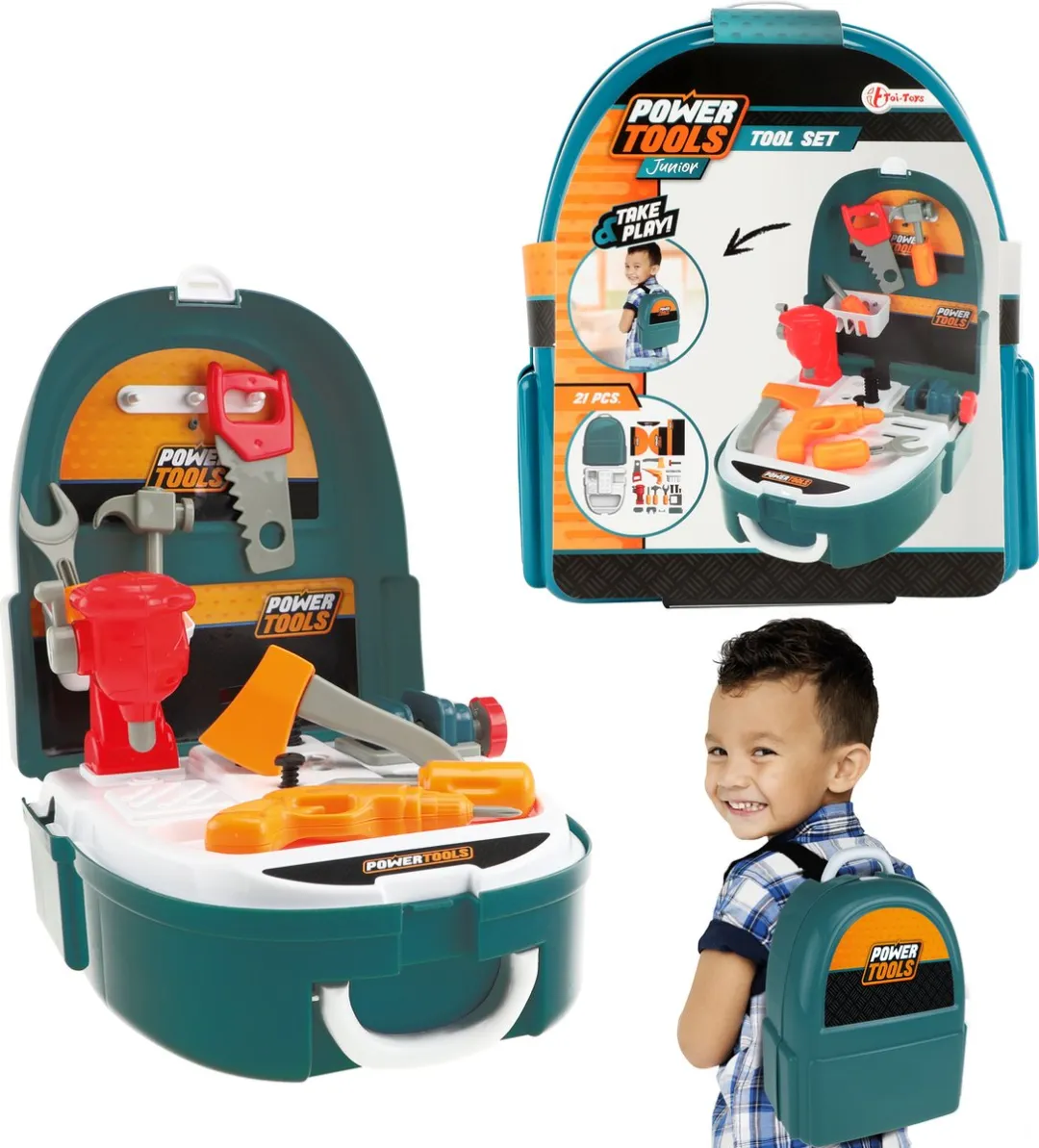 Toi-Toys Power Tools Gereedschapsset - Blauw