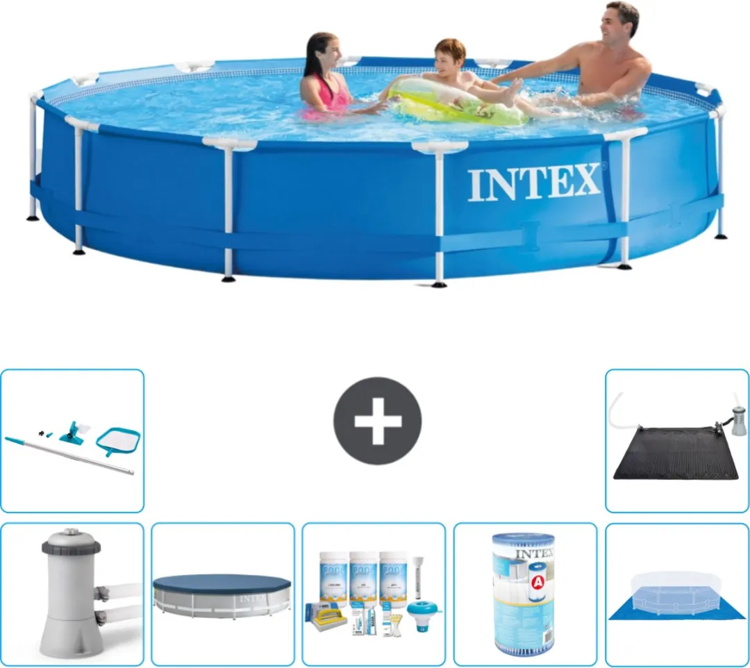 Intex 28212GN-Blauw Rond Frame Zwembad 366x76cm