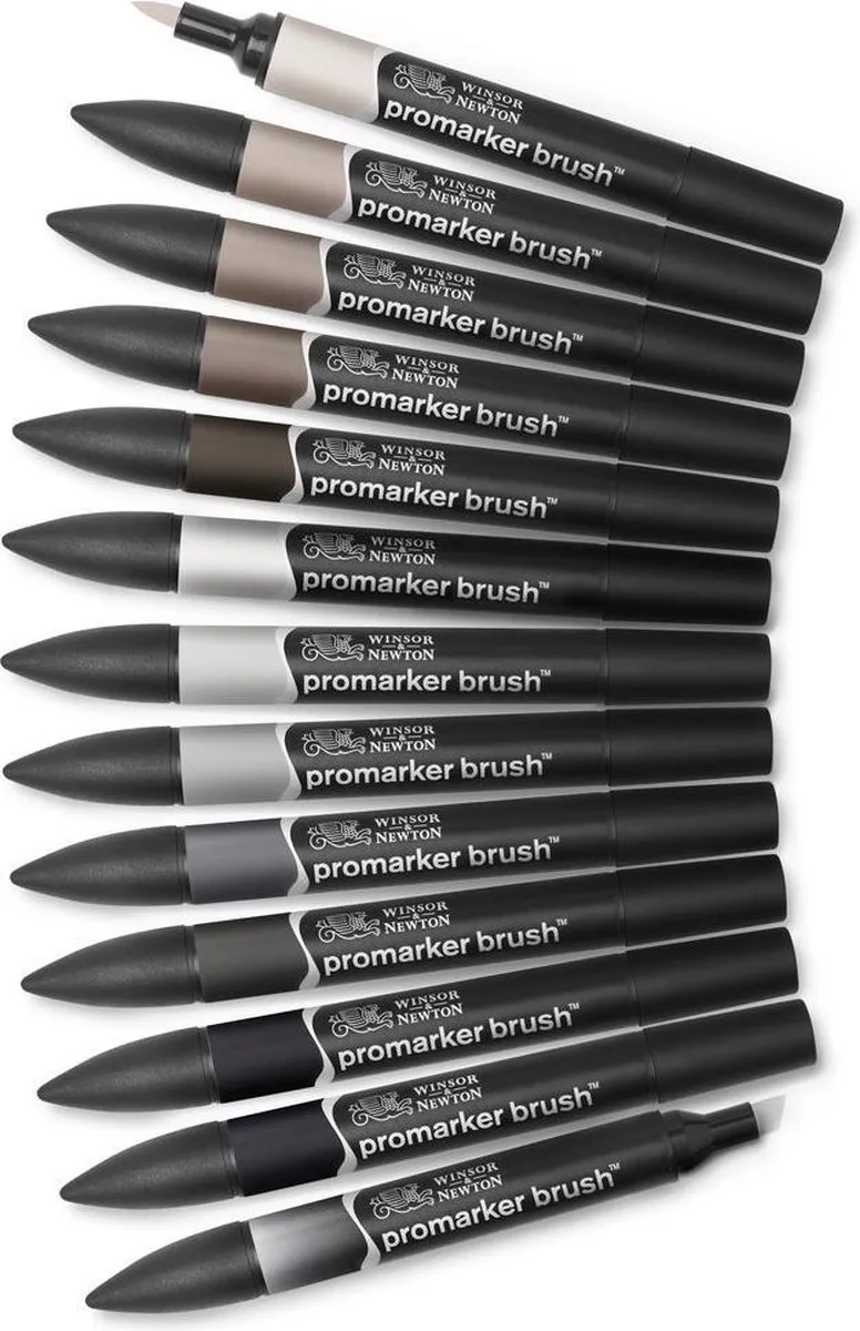 Winsor & Newton Promarker Brushmarkers 12 Stuks - Neutralen Multi