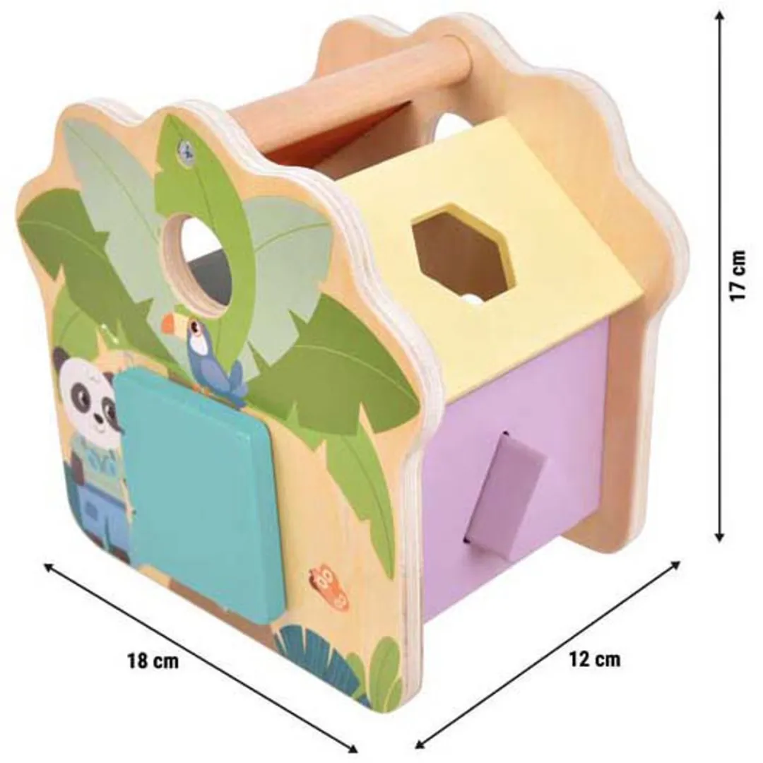 Small Foot Houten Vormenstoof Jungle Friends FSC - 5 Kleurrijke Blokken