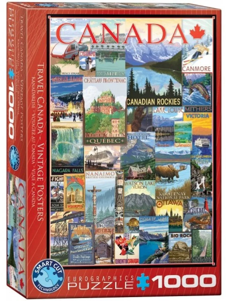 Eurographics Travel Canada Vintage Posters Puzzel 1000 Stuks