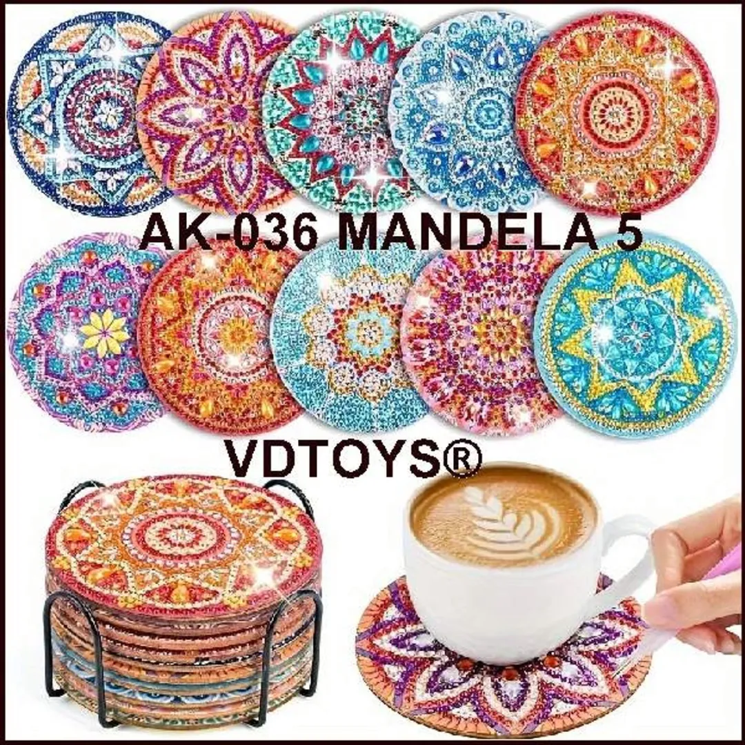 VDTOYS Diamond Painting Mandala AK 036 Coasters - 10 Stuks