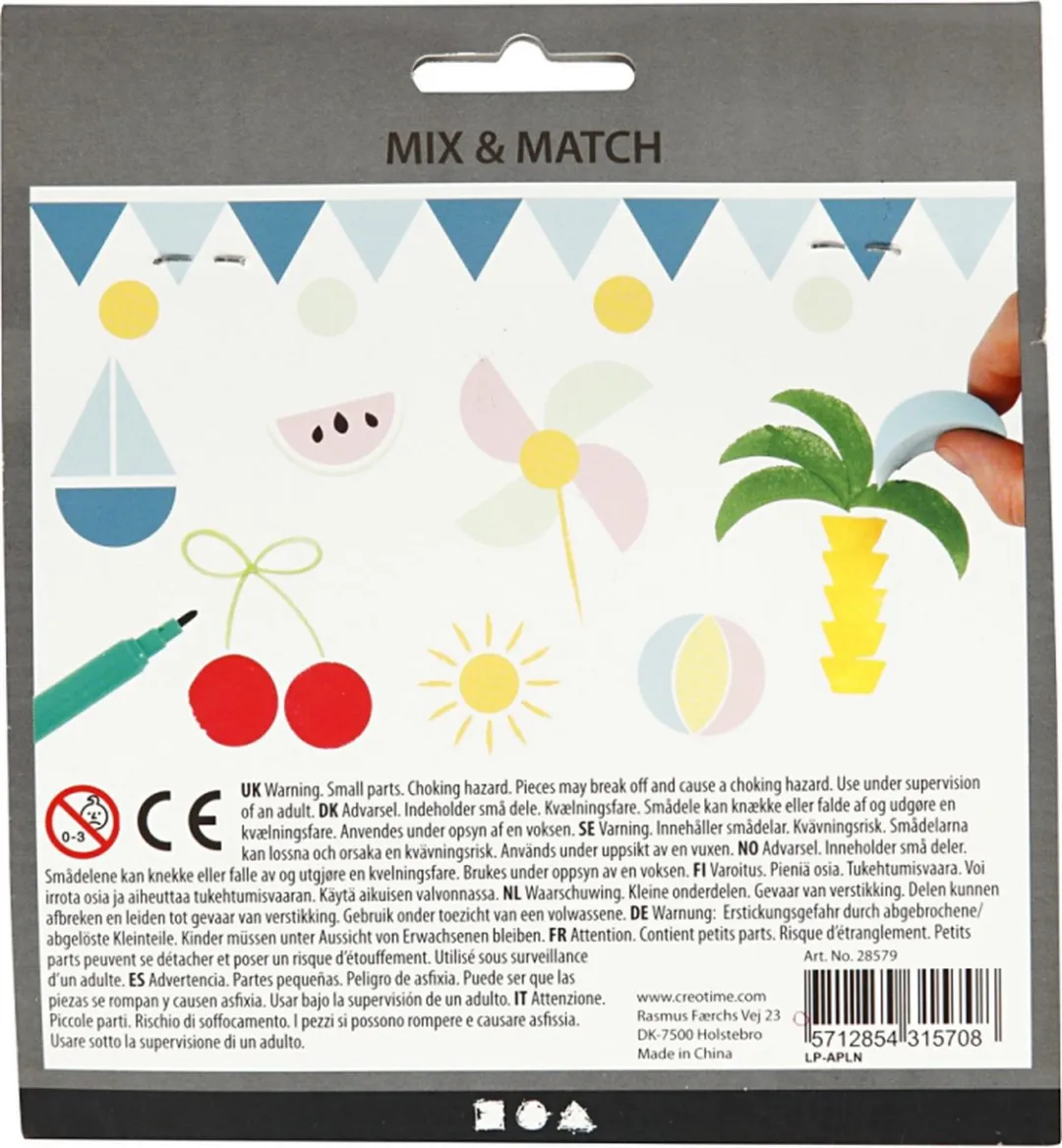 Creativ Company Geometrische Foam Stempels - 12 Stuks Multicolor