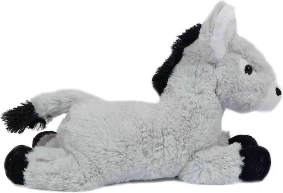 PIA Pluche Ezel Knuffel - 22cm - Grijs/Zwart