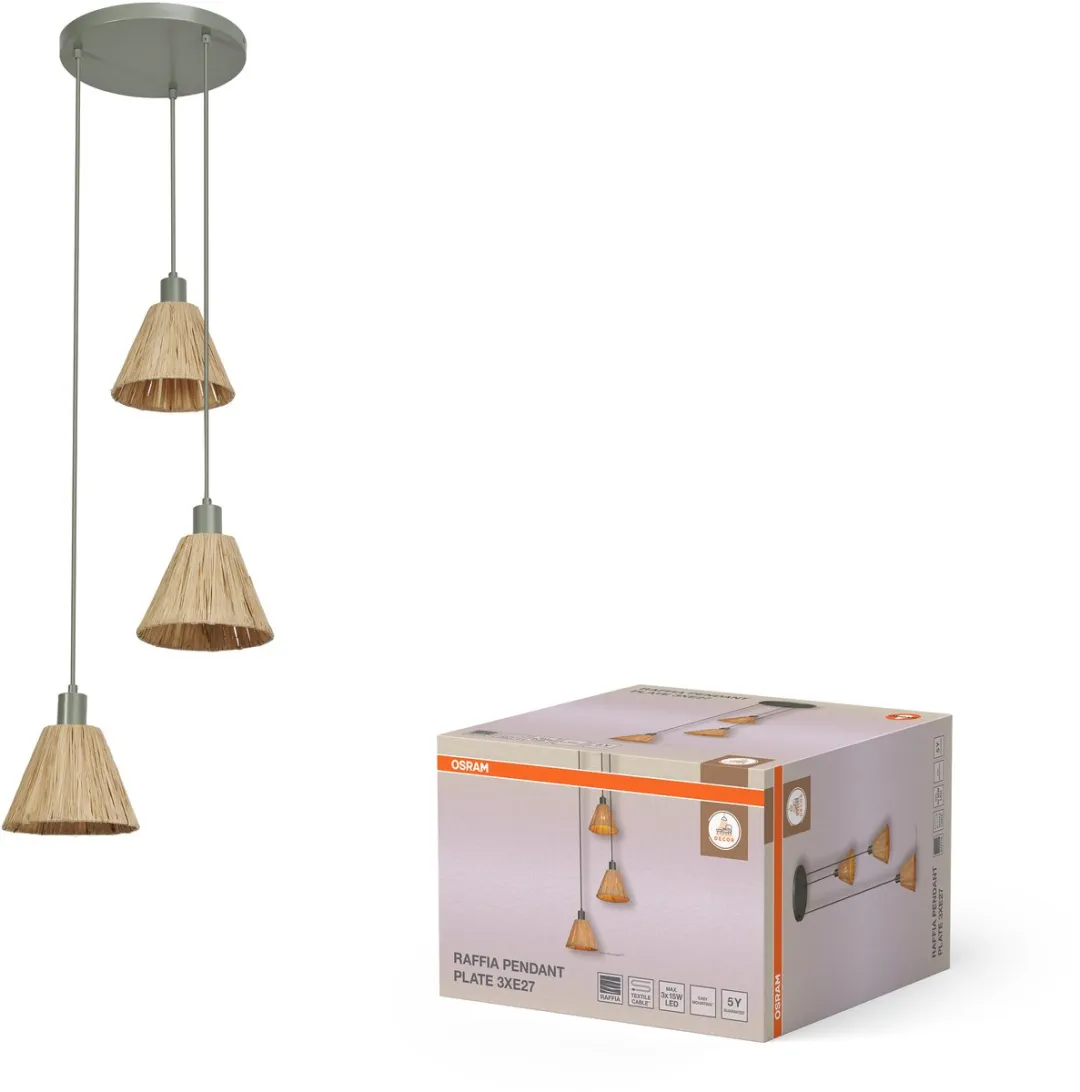 Osram Decor Raffia Hanglamp - 3xE27 - Ø430mm - Groen