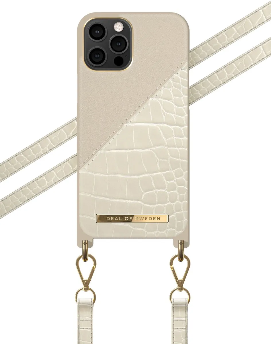 iDeal of Sweden iPhone 12 Pro Max Necklace Case - Cream Beige Croco