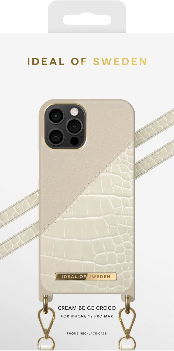 iDeal of Sweden iPhone 12 Pro Max Necklace Case - Cream Beige Croco
