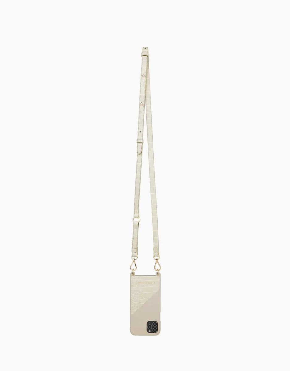 iDeal of Sweden iPhone 12 Pro Max Necklace Case - Cream Beige Croco