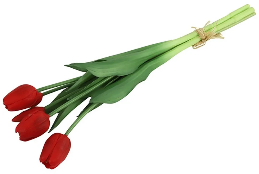 Countryfield Kunstbloem Tulpen Boeket - 41cm - Donkerrood