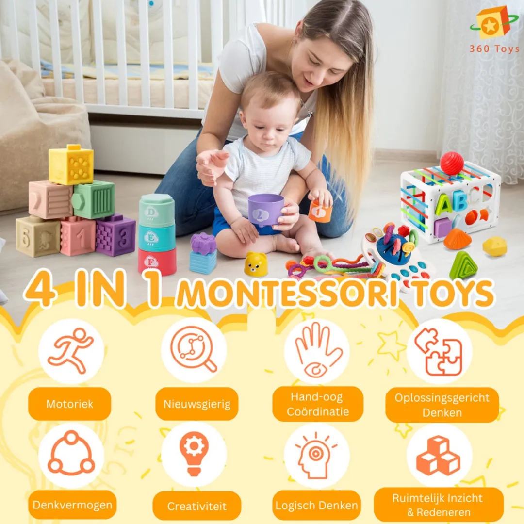 360 Toys Baby 4-in-1 Speelgoedset - Meerkleurig