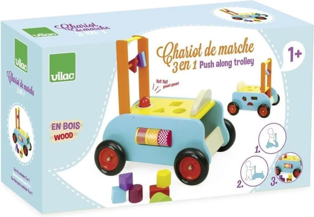 Vilac Houten Multifunctioneel Looprek VI1006S - Multicolor - afbeelding 3 van 3