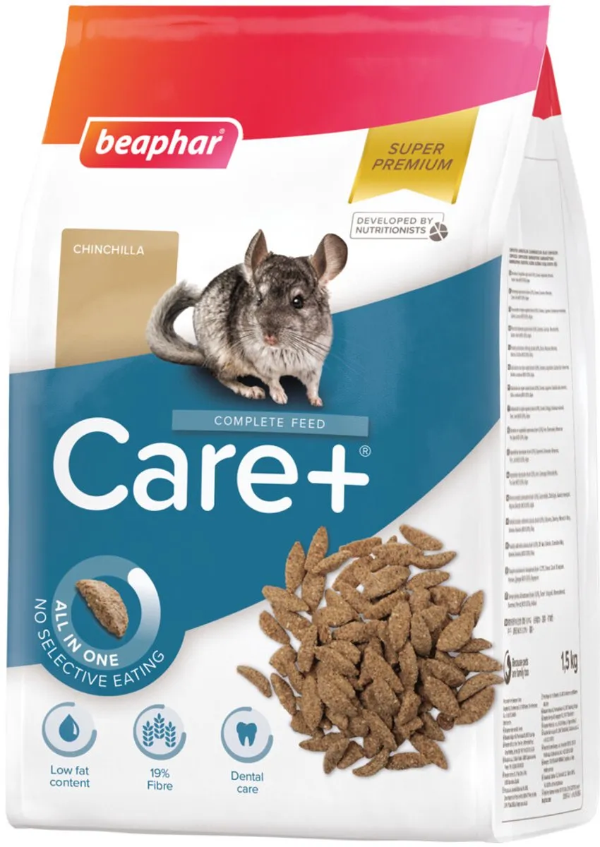 Beaphar Care+ Chinchilla Voer 1,5kg - 4 Stuks