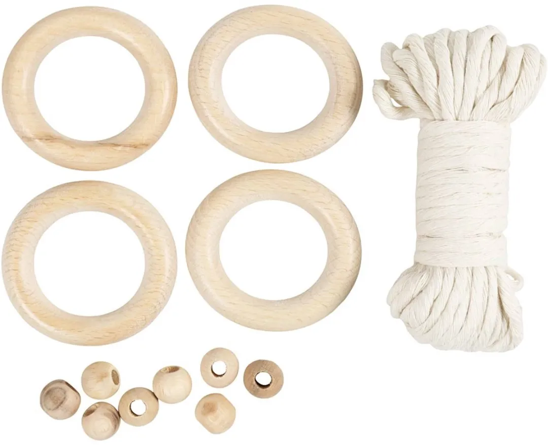 Creativ Company Mini Hobbyset Macramé Servetring - Off-white