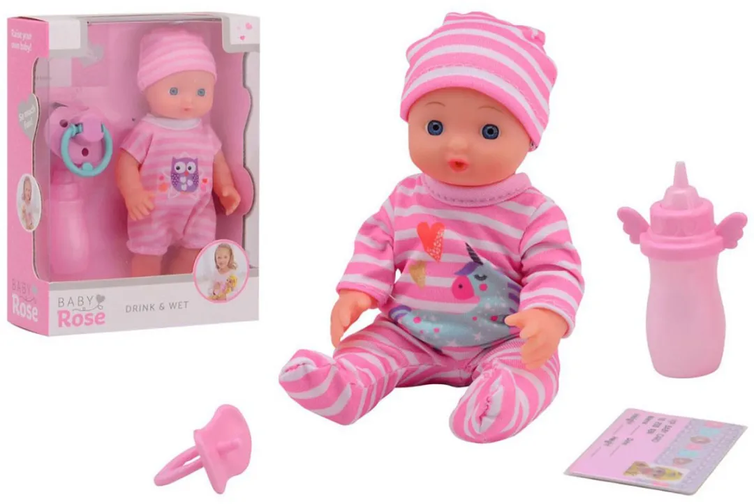 Johntoy Baby Rose Drink & Plas Pop 17cm - 27709