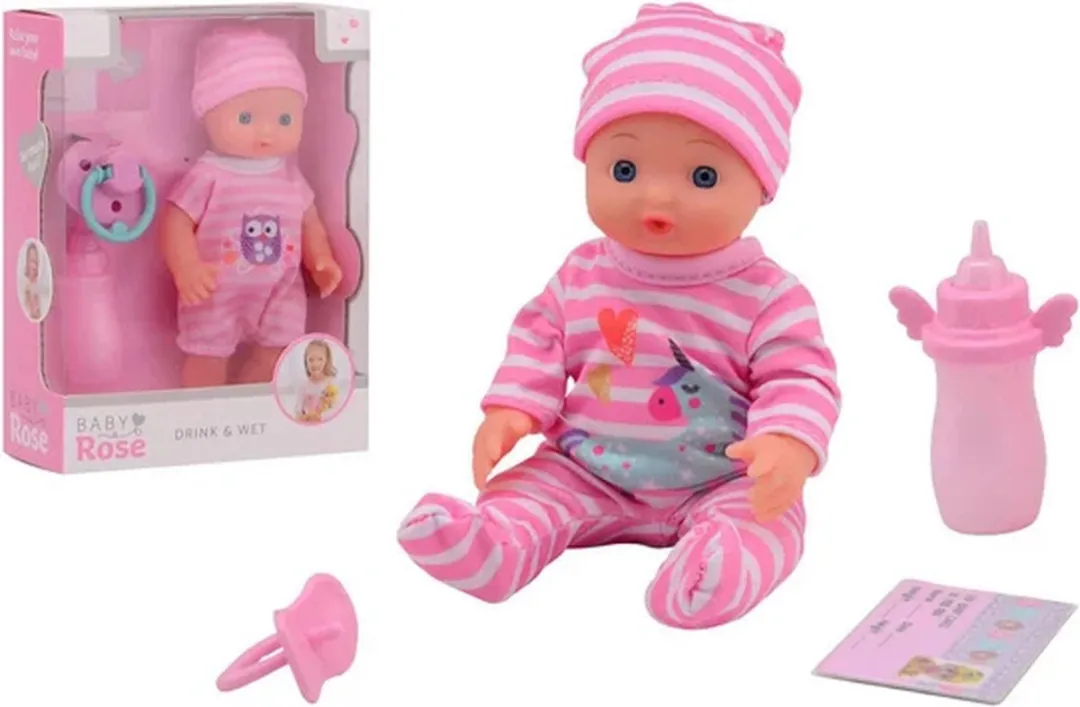 Johntoy Baby Rose Drink & Plas Pop 17cm - 27709