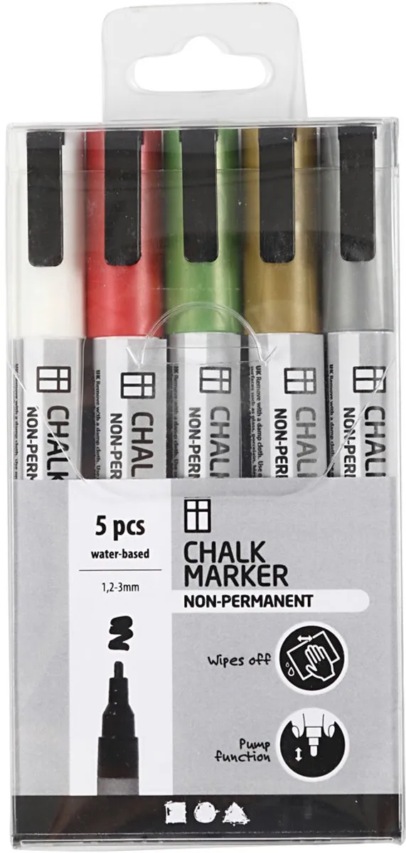 Creativ Company CC Chalk Markers Set Metallic - 5 Stuks