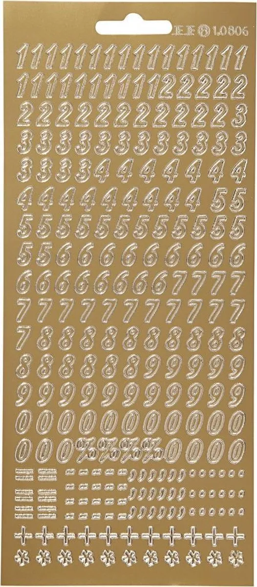 Creativ Company Gouden Cijfers Stickers 250 Stuks