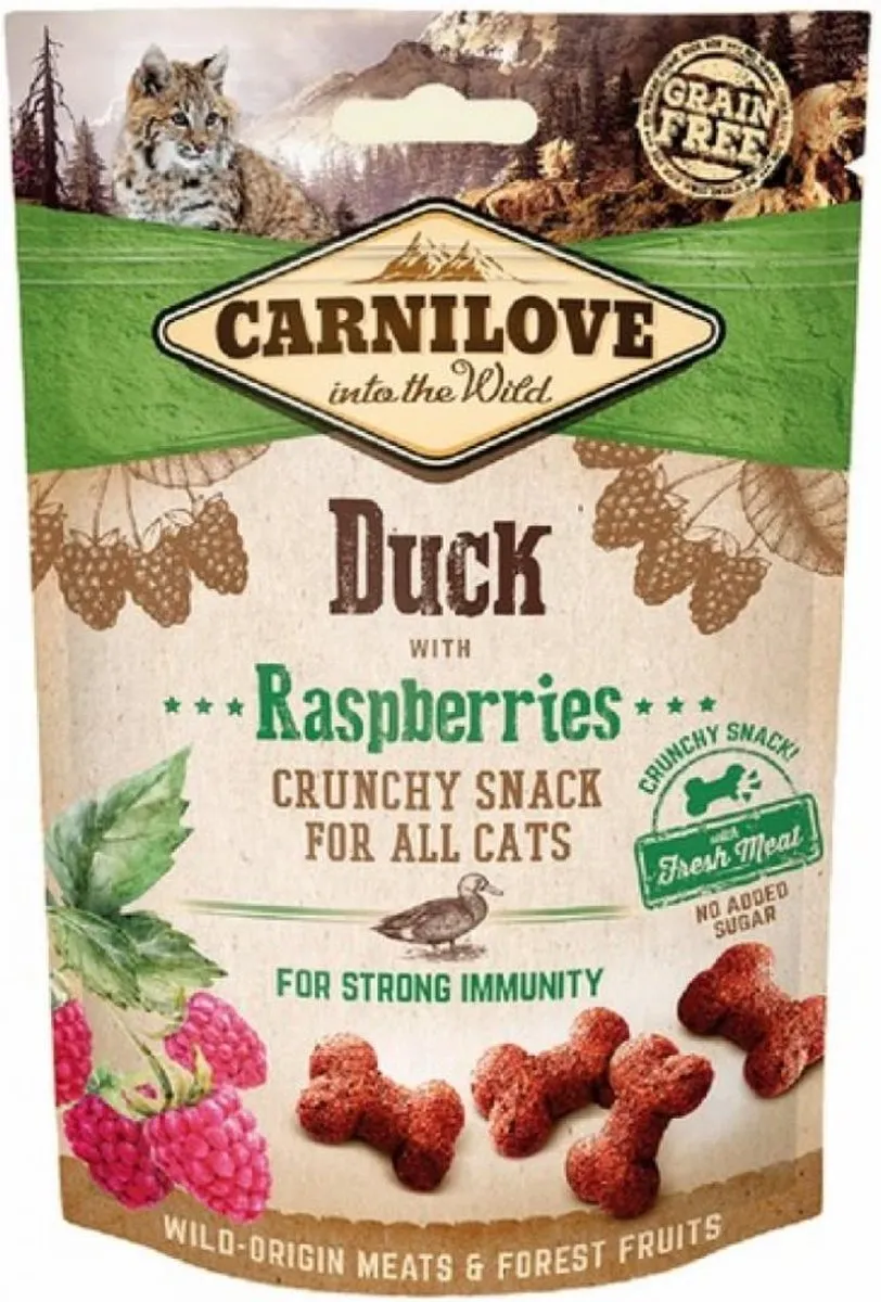 Carnilove Crunchy Snack Duck met Framboos 50g
