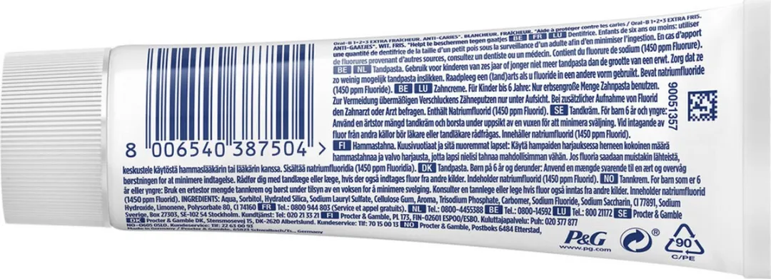 Oral-B 1-2-3 Frisse Mint Tandpasta - 12x75ml