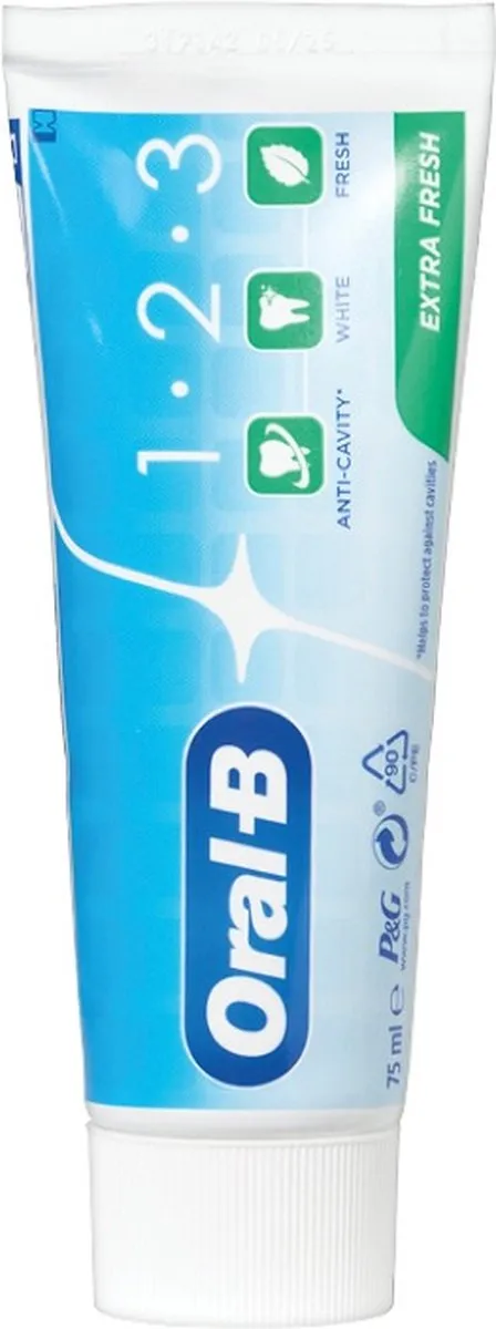 Oral-B 1-2-3 Frisse Mint Tandpasta - 12x75ml - afbeelding 6 van 6