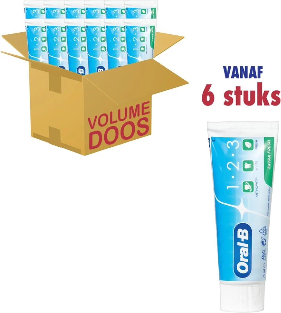 Oral-B 1-2-3 Frisse Mint Tandpasta - 12x75ml