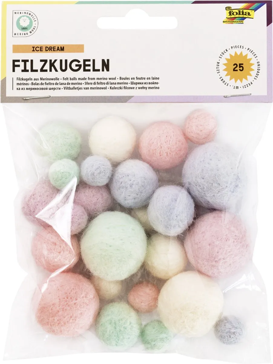 Folia Viltballetjes Holi Festival - 25 Stuks