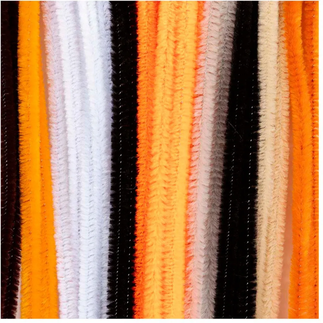 Creativ Company Chenille - 30cm x 6mm - Halloween Kleuren - 25 Stuks