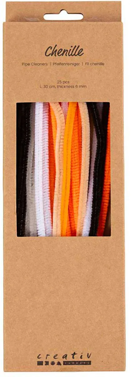 Creativ Company Chenille - 30cm x 6mm - Halloween Kleuren - 25 Stuks